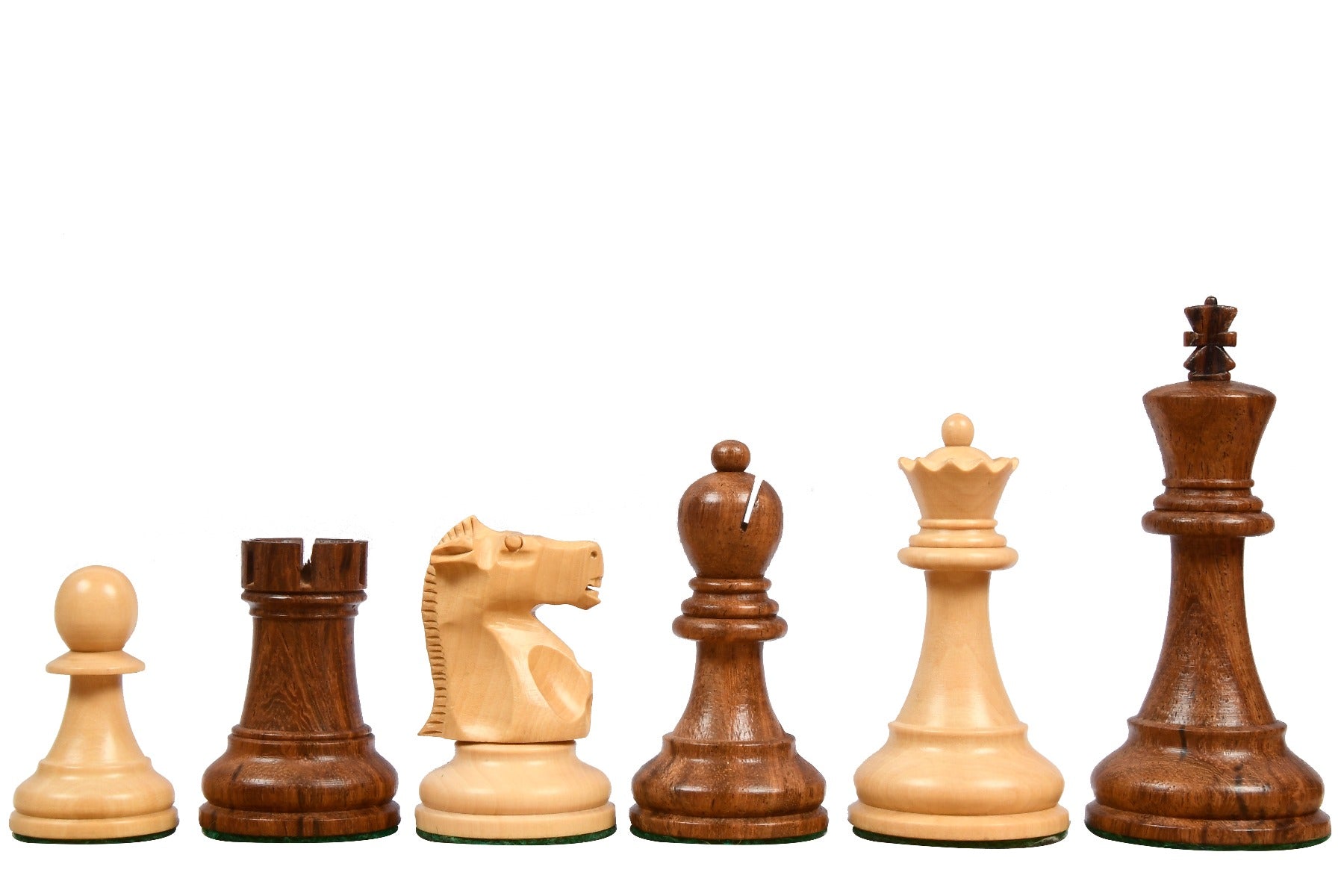 Fischer Acacia and Boxwood Chess Pieces - Official Staunton™